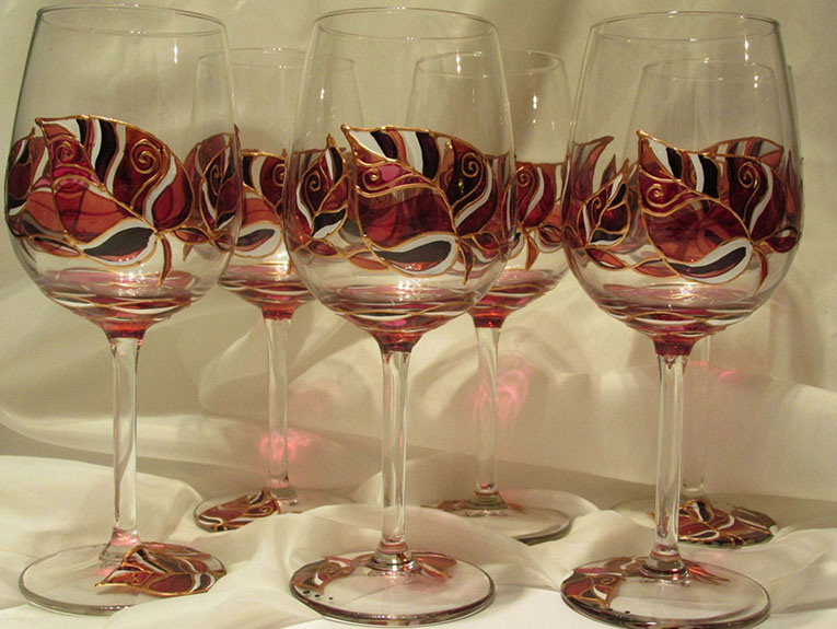 Чаши - ръчно рисувано стъкло с витражни бои