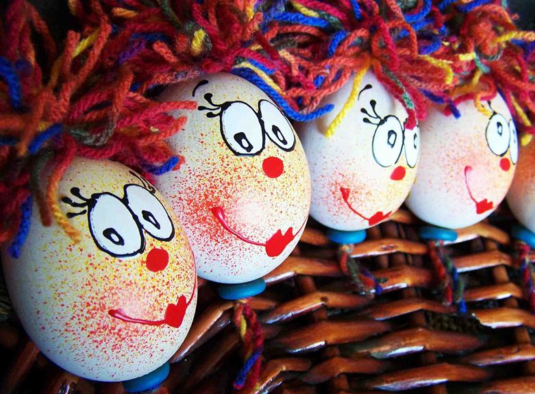 Eggs - hand-painted eggshells with acrylic paints